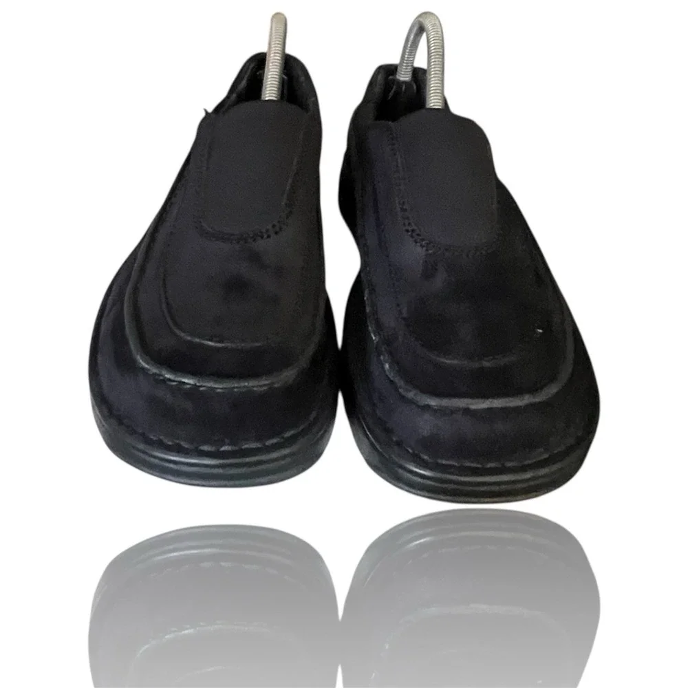 Merrell Mens Black Suede Slip On Loafers 8 World Map‎ Tread Shoes Casual Comfort